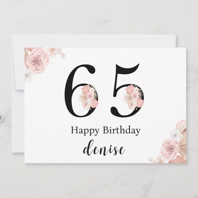 Tarjeta Feliz 65º cumpleaños personalizado (Anverso)