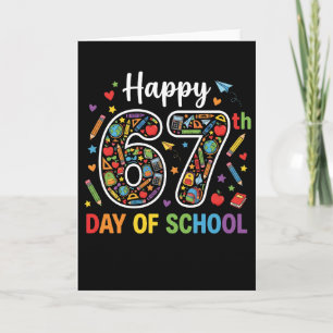 Tarjeta Feliz 67º Día de la Escuela Colorida Polka para Ma