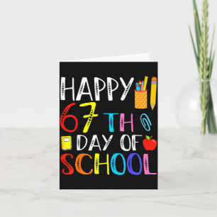 Tarjeta Feliz 67º día de meme escolar 100º día divertido c
