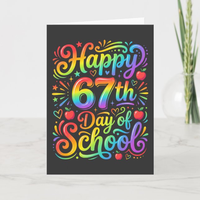 Tarjeta Feliz 67º Día del Maestro Arcoíris de la Escuela (Anverso)