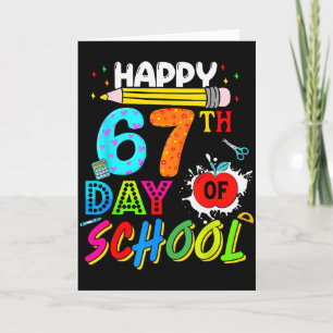 Tarjeta Feliz 67 Días De Escuela 67º Día Más Inteligente S