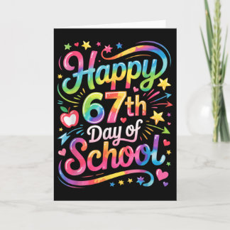Tarjeta Feliz 67 Días De Escuela Meme100 Día De Escuela Ti