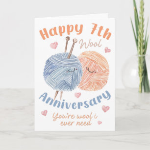 Tarjeta Feliz 7º Aniversario de Lana – Eres la Lana que Si