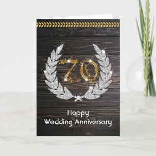 Tarjeta Feliz 70° Aniversario del Boda Platino