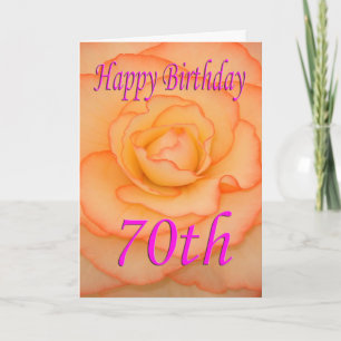 Tarjeta Feliz 70° cumpleaños flor
