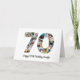 Tarjeta Feliz 70 cumpleaños número 70 Personalizado Collag