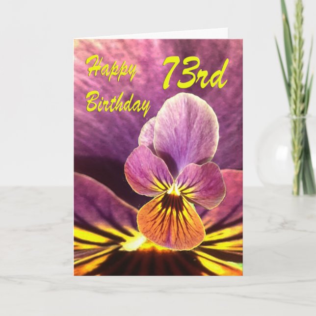 Tarjeta Feliz 73° cumpleaños de pandemia de flores (Anverso)