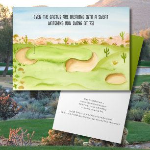 Tarjeta Feliz 75 cumpleaños Desert Golf Course Acuarela