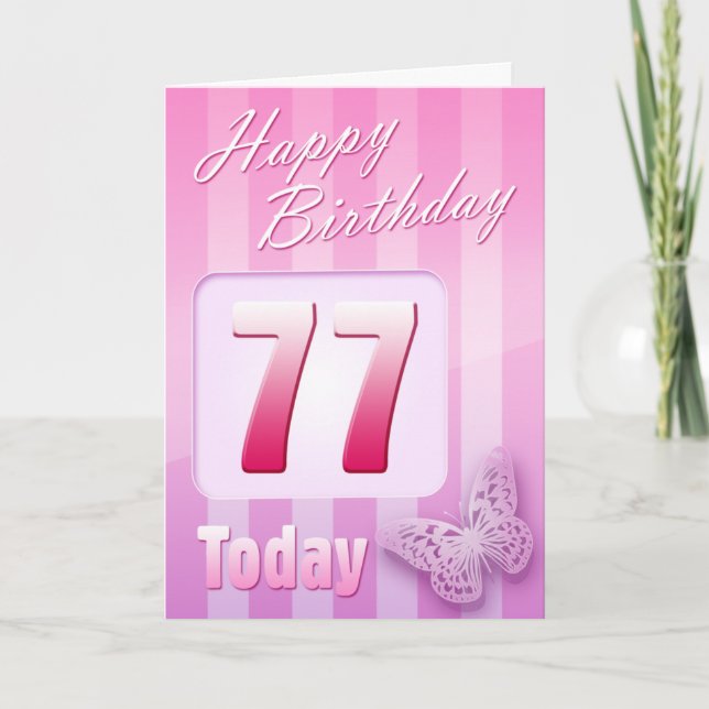 Tarjeta Feliz 77° cumpleaños, gran madre y Mamá de tía (Anverso)