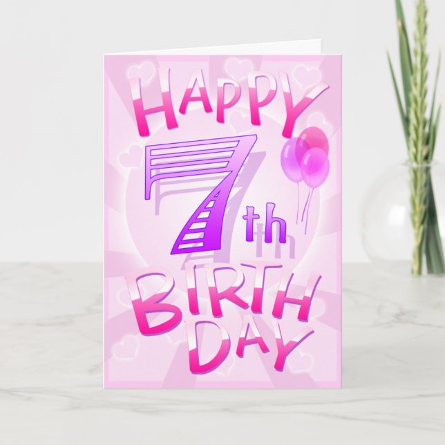 Tarjeta Feliz 7° cumpleaños (Anverso)