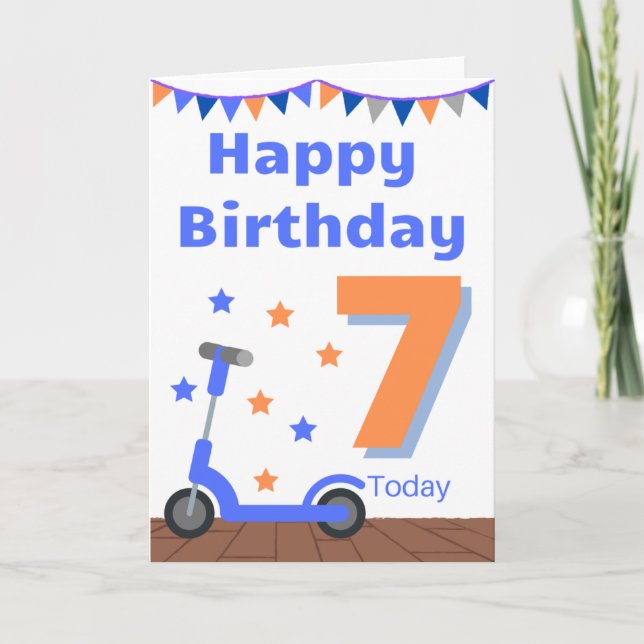 Tarjeta Feliz 7° cumpleaños (Anverso)
