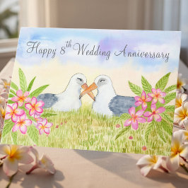 Tarjeta Feliz 8º aniversario de bodas Laysan Albatross