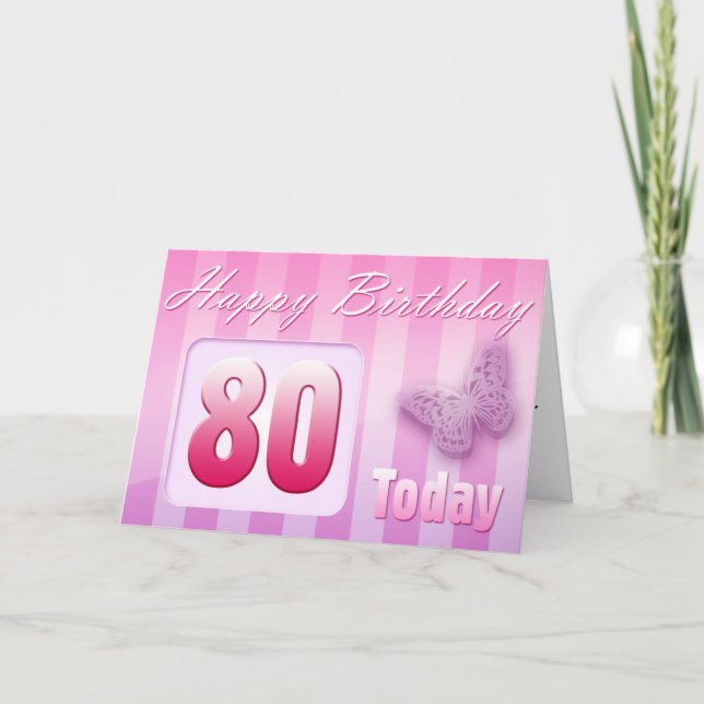 Tarjeta Feliz 80° cumpleaños a la gran madre tía (Anverso)