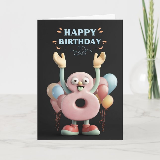 Tarjeta Feliz 8° cumpleaños (Anverso)