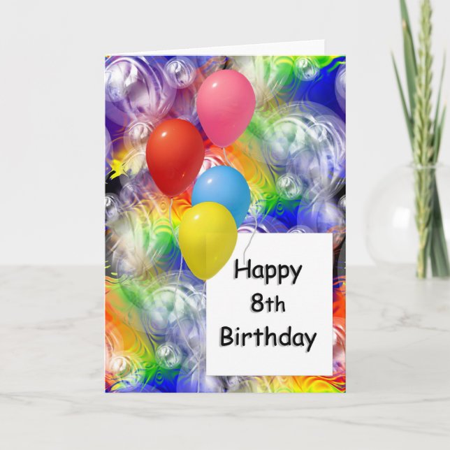 Tarjeta Feliz 8° cumpleaños (Anverso)