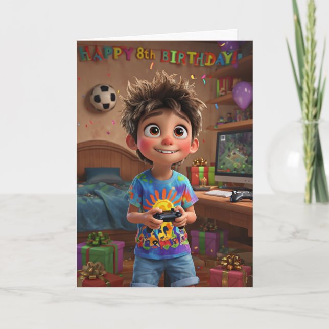 Tarjeta Feliz 8° cumpleaños (Anverso)