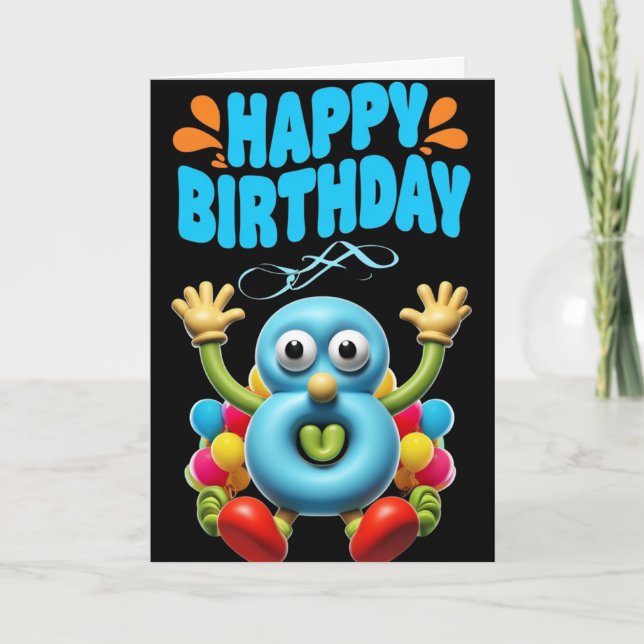 Tarjeta Feliz 8° cumpleaños (Anverso)