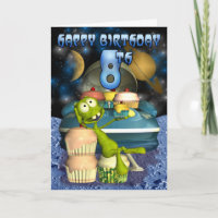 Feliz 8° cumpleaños al niño de Plantet, al exterio