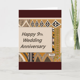 Tarjeta Feliz 9º Aniversario de Boda Cerámica