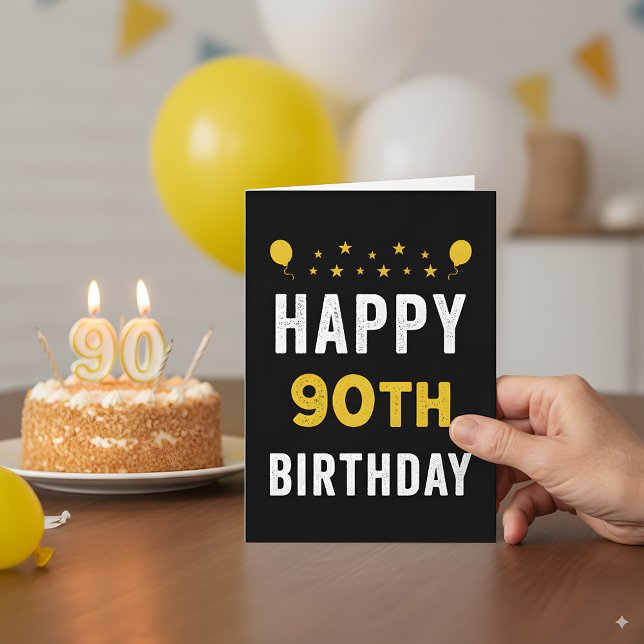 Tarjeta Feliz 90 aniversario Fiesta de la celebración no a (Subido por el creador)