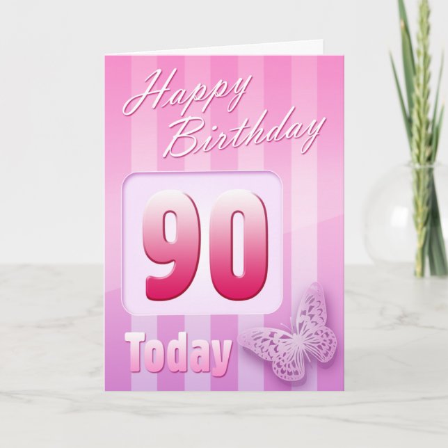 Tarjeta Feliz 90 cumpleaños, gran madre y gran Mamá de tía (Anverso)
