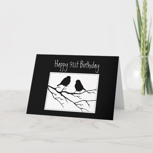Tarjeta Feliz 91, Noventa y uno, primer cumpleaños, dos av (Anverso)