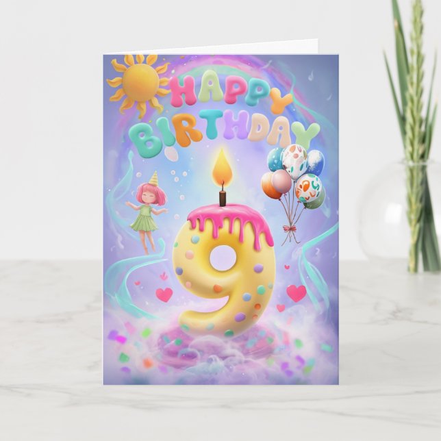 Tarjeta Feliz 9° cumpleaños (Anverso)