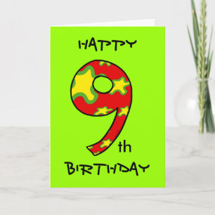 Tarjeta Feliz 9° cumpleaños
