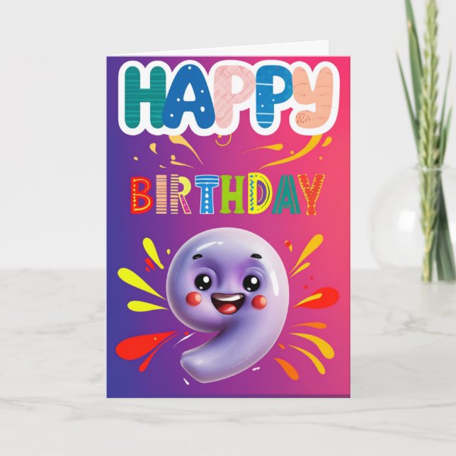 Tarjeta Feliz 9° cumpleaños (Anverso)