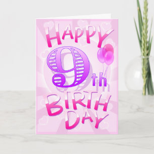 Tarjeta Feliz 9° cumpleaños