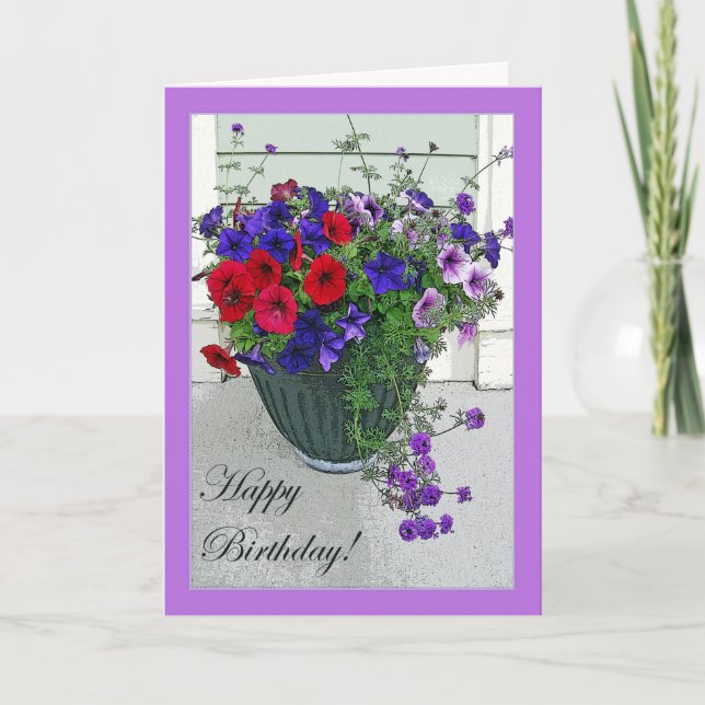 Tarjeta Feliz Acuerdo de Flores de Cumpleaños, (Anverso)