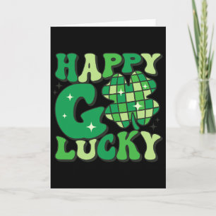 Tarjeta Feliz afortunado trébol día de San Patricio mujere