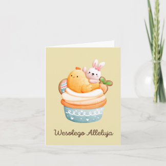 Tarjeta Feliz Aleluya en polaco, Feliz Pascua 
