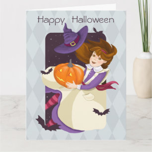 Tarjeta Feliz Alicia de Halloween en el país de las maravi