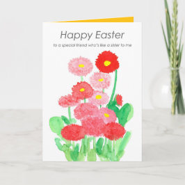 Tarjeta Feliz Amigo de Pascua como hermana para mí Flor Ro
