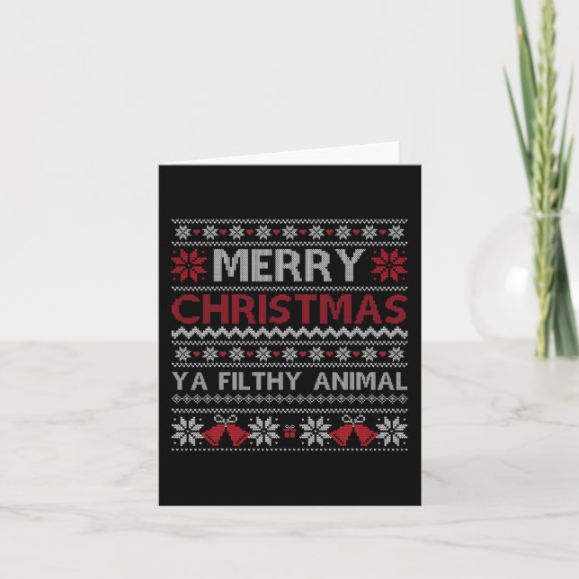 Tarjeta Feliz animal navideño ya muy feas navidades (Anverso)