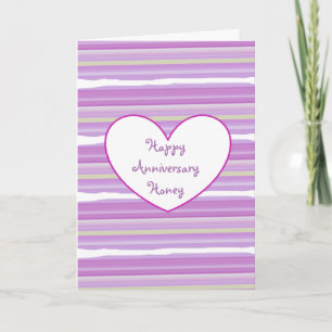 Tarjeta Feliz Aniversario Acuarela Morada Bonita