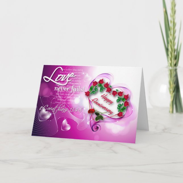 Tarjeta Feliz aniversario - Amor (Cristiano) (Anverso)