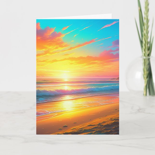 Tarjeta Feliz aniversario | Arte costero (Anverso)