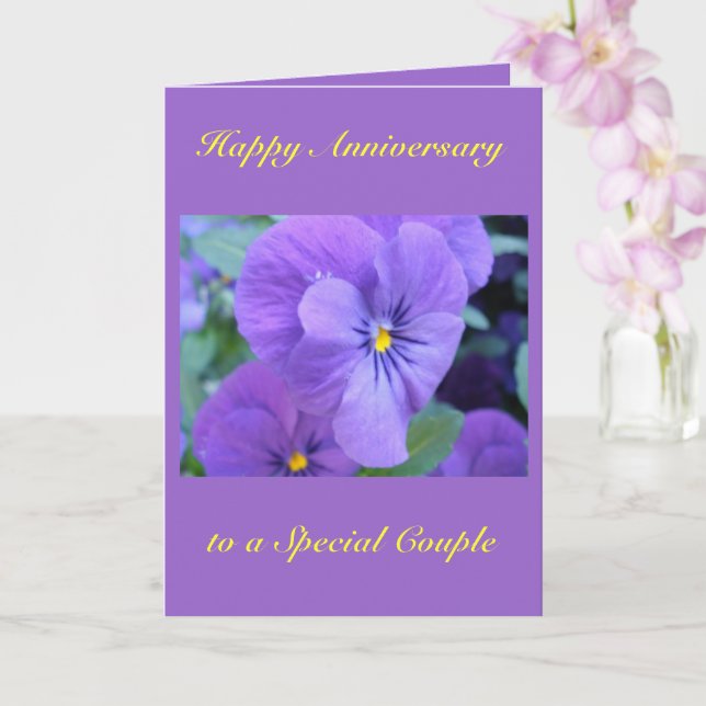 Tarjeta Feliz aniversario Boda (Orquídea)