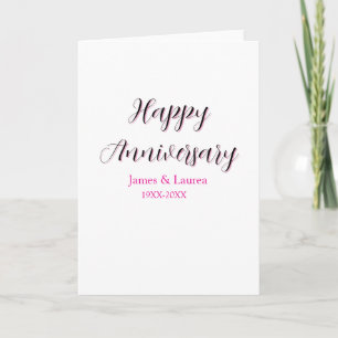 Tarjeta Feliz aniversario boda nombre fecha año simple mi