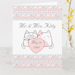 Tarjeta Feliz aniversario Boda Sr. y Sra. Kitty
