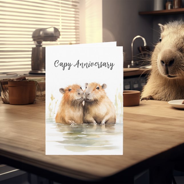 Tarjeta Feliz Aniversario Capy Amor Capibara (Subido por el creador)