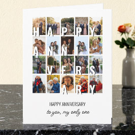 Tarjeta Feliz aniversario Colaje de fotos de boda 20