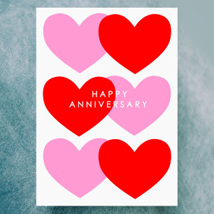 Tarjeta Feliz Aniversario Corazones