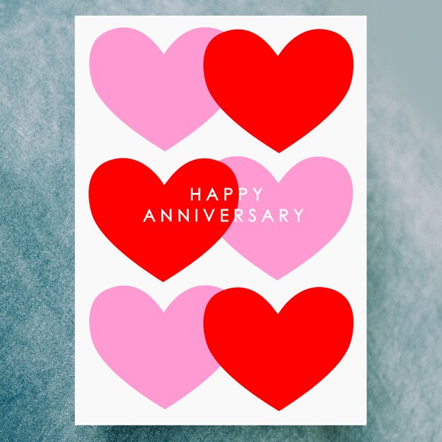 Tarjeta Feliz Aniversario Corazones (Subido por el creador)