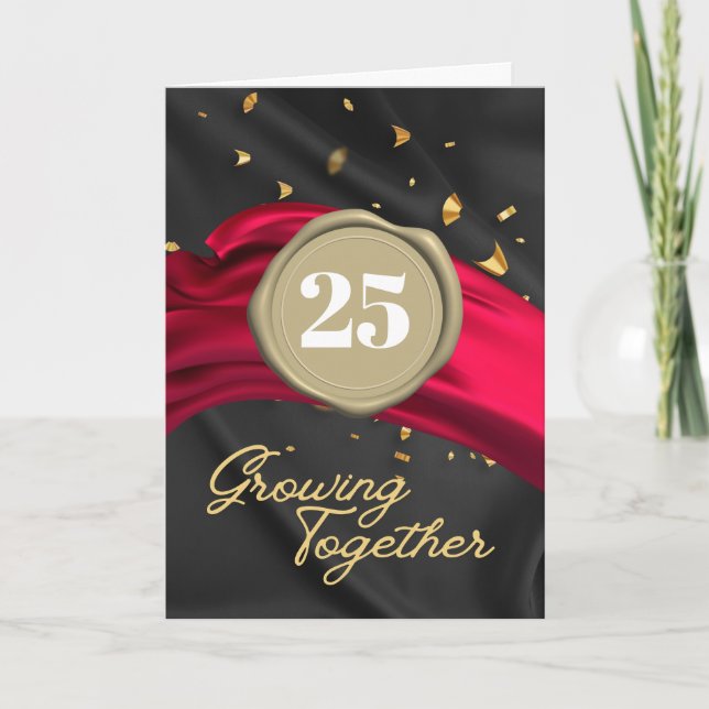Tarjeta Feliz Aniversario Creciendo Juntos (Anverso)