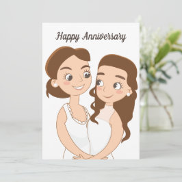 Tarjeta Feliz aniversario de Boda de pareja de lesbianas r