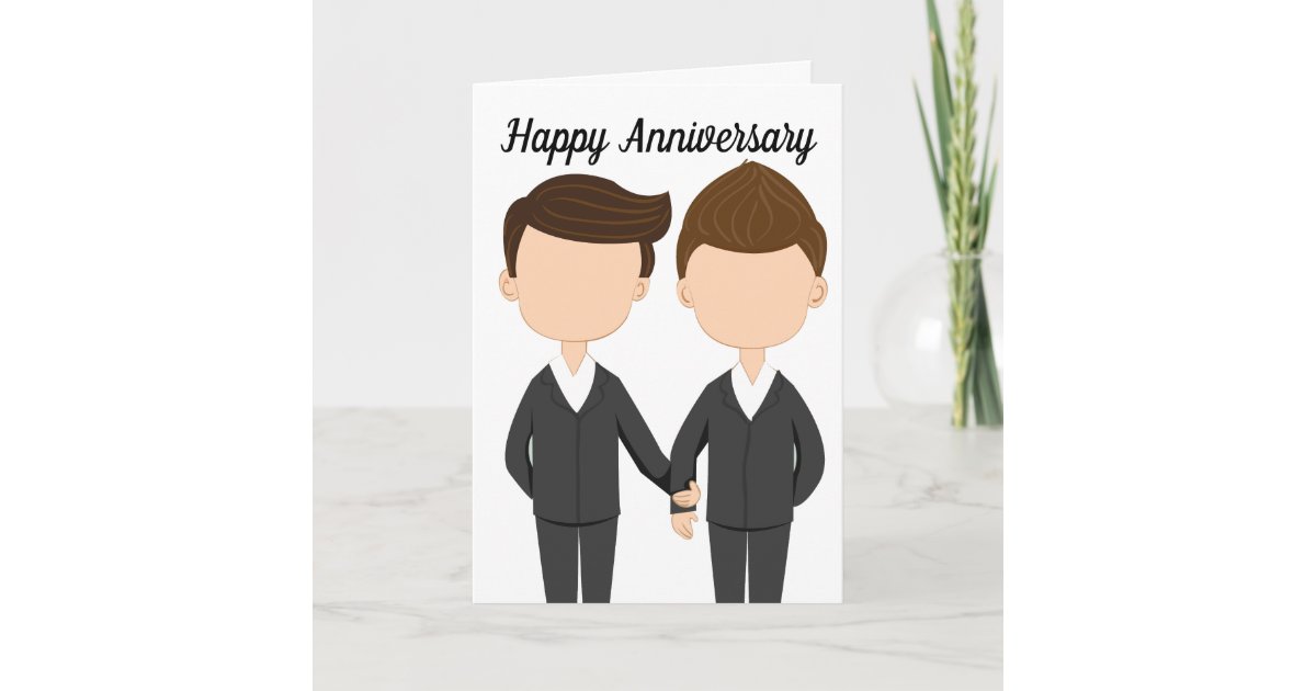 Tarjeta Feliz Aniversario De Boda Pareja De Homosexuales Zazzle Es