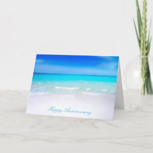 Tarjeta Feliz Aniversario de Boda Playa Sandy